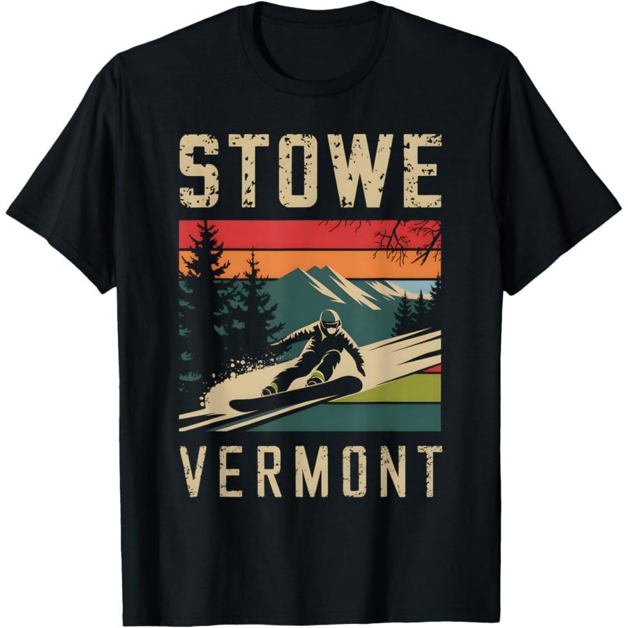 Stowe Vermont Snowboard Vintage Snowboarding Mountain T-Shirt