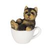 Woovia Relax Yorkie Tea Cup 6 xx Кукольная фигурка, украшение для сада, животное, собака H17147 (Маленький) 5.8 7.4см