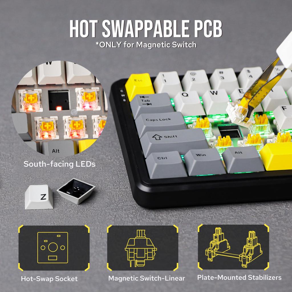 MechLands AJAZZ AK680 MAX Rapid Trigger Magnetic Wireless Gaming 8K Polling Hall Effect Mechanical Keyboard with RGB NKRO Technical Standards