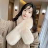 Новый искусственный меховой воротник роскошный пушистый осенне-зимний теплый шарф шаль накидка серо-черная меховая отделка полоса куртка меховой декор высокое качество