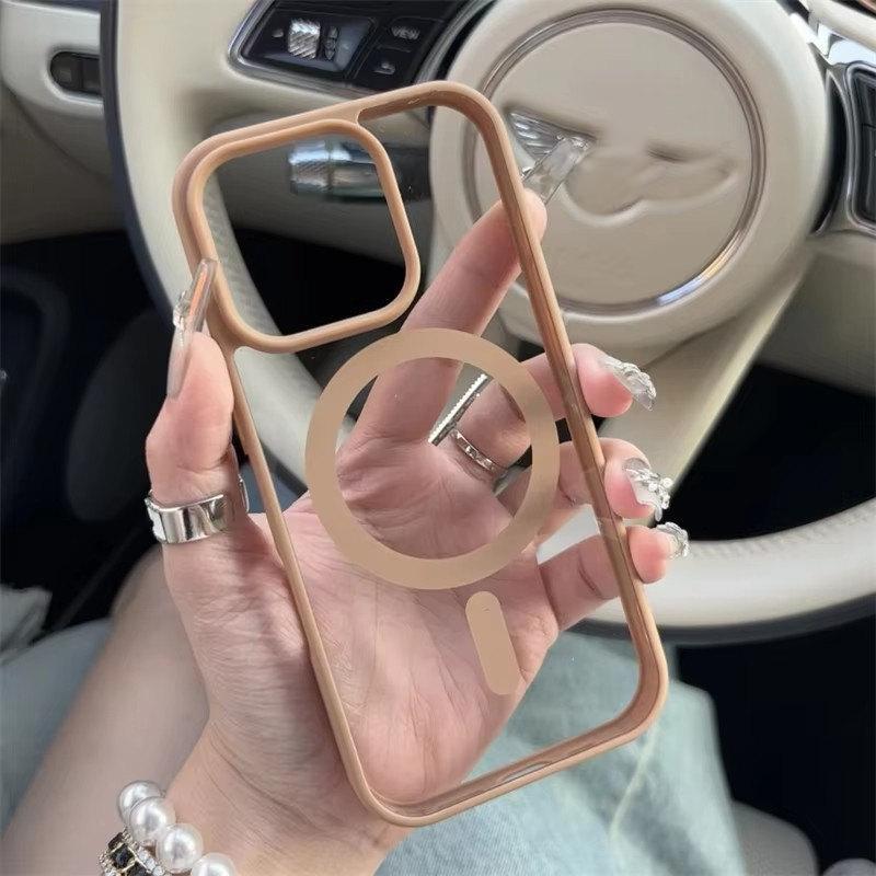 Роскошный прозрачный чехол Magsafe для iPhone 16 15 14 Plus 13 12 11 Pro XS XR Max Mini оригинальный магнитный чехол для беспроводной зарядки
