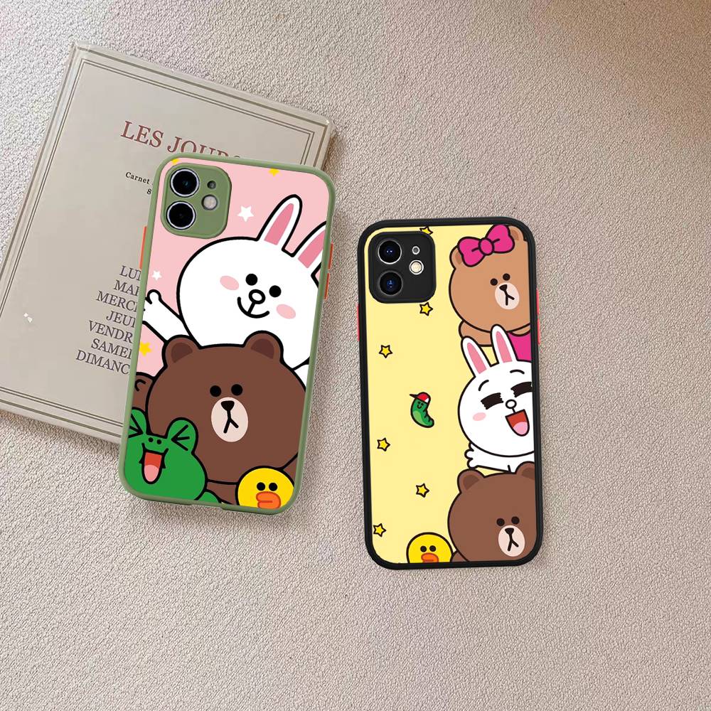 Cartoon Cute C-Cony B-Brown Phone Case For IPhone 11 12 13 14 15 16 Pro Plus X XS MAX Matte Bumper Shockproof Cover