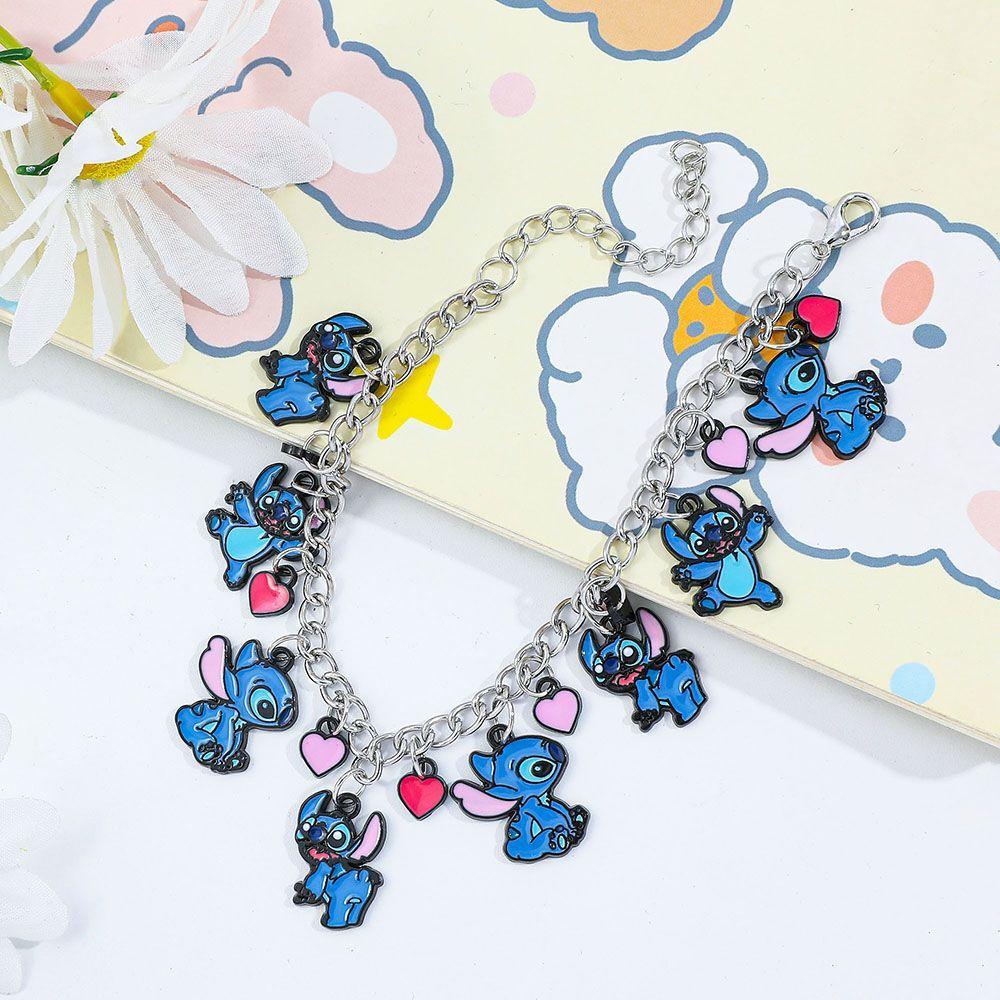Stitch Couple Style Bracelet, Cute Cartoon Oil Dripping Pendant, Dating Wear Trendy Personalized Fashion Jewelry for Partners