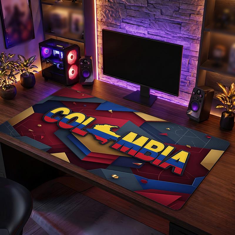 Colombia Football Crest Mouse Pad, Extended Non Slip Rubber Desk Mat for Gaming Office Laptop Fan Gift