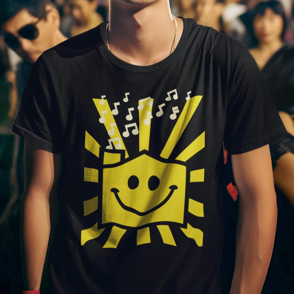 Retro House Music Smiley Shirt, 90s Rave Tee, Acid House Inspired Graphic T-Shirt