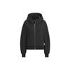Verbiage Full-Zip Hoodie Letter Embroidery Sports Jacket Women Hoodies Black IZ4570