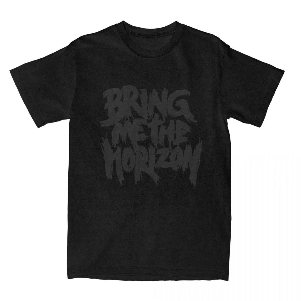Футболка Bring My Horizon Футболка BMTH Music Футболка с коротким рукавом Y2K Забавный топ Летний хлопок Круглый вырез Очень большая Харадзюку