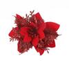 Gold Powder Rattan Wreath with Artificial Flowers for Christmas Decorations