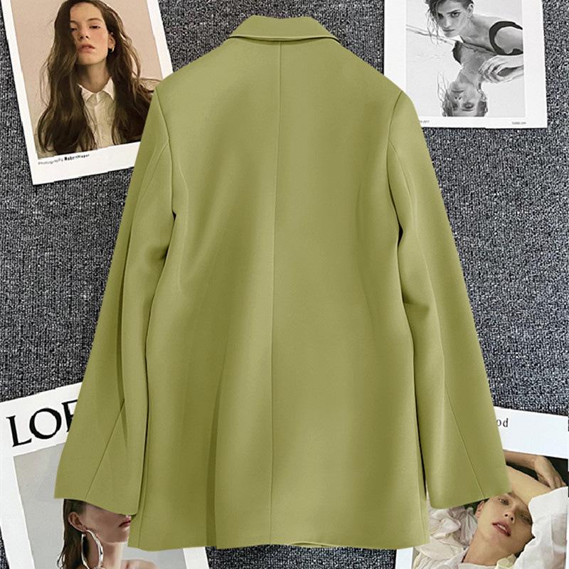 Женский черный костюм большого размера с драпировкой и металлической пуговицей