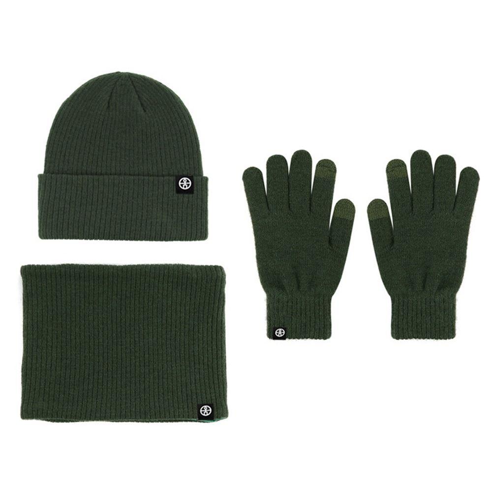 Casual Knit Winter Hat Warm Fleece Neck Scarf Trendy Winter Set for Women Men