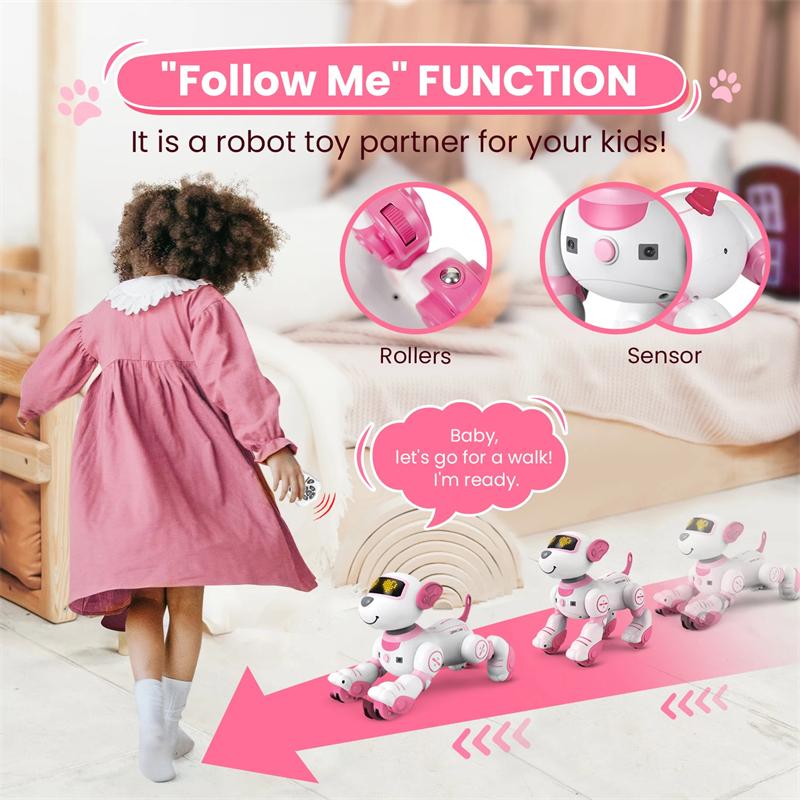 Funny RC Robot Electronic Dog Interactive Stunt Dog Voice Command Programmable Touch-sense Music Song Robot Dog for Children's Toys