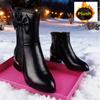 Women Designer Ankle Snow Zipper Boots Winter High Heels Shoes