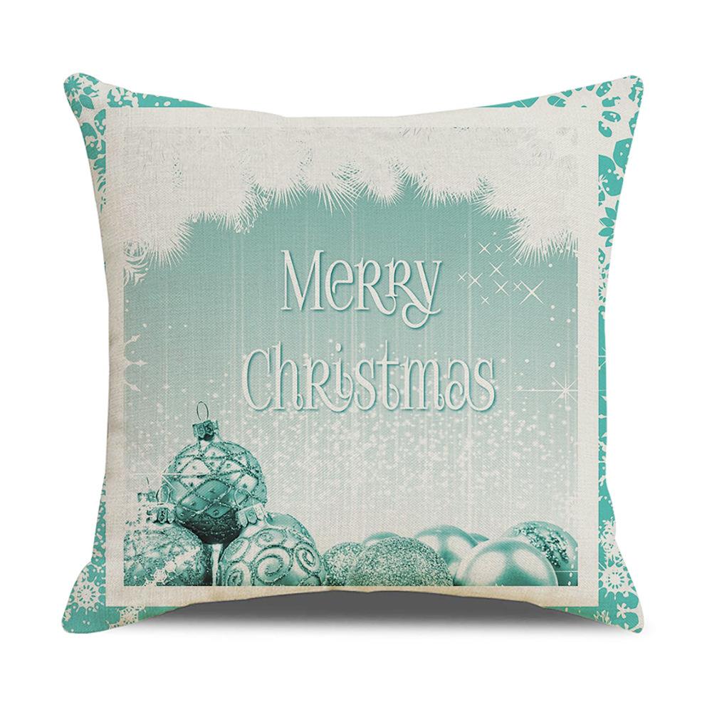 New Sofa Pillow Cover Santa Claus Cartoon Print Holiday Gift Home Soft Furnishing