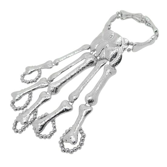 Bone Skeleton Gothic Punk Skull Hand Bangle Finger Ring Bracelet Jewelry Gift