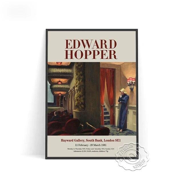 Плакат выставки Эдварда Хоппера, Художественные репродукции «Утреннее солнце», Настенная картина «Ночные ястребы», Настенное искусство с пейзажем из современной американской жизни без рамки
