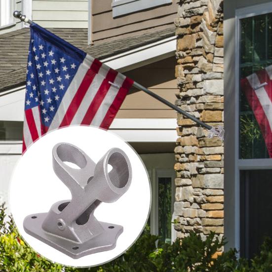 Flag Pole Holder Heavy Duty Flag Pole Mounting Bracket 45-degree Angle Metal Flag Mount for Outdoor Wall Porch House Boat Flag Banner Mounting
