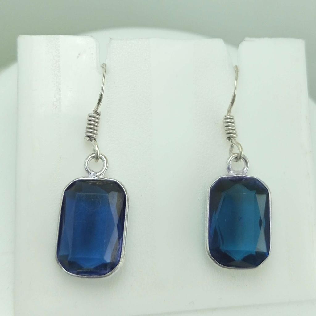 Голубой топаз драгоценный камень 925 пробы посеребренный крючок женские серьги ювелирные изделия WHE-E46