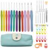 2-8mm Crochet Set Ergonomic Crochet Hook Set Extra Long Kit Crochet Needles Knitting Crochet Tricot Accessories For Beginners