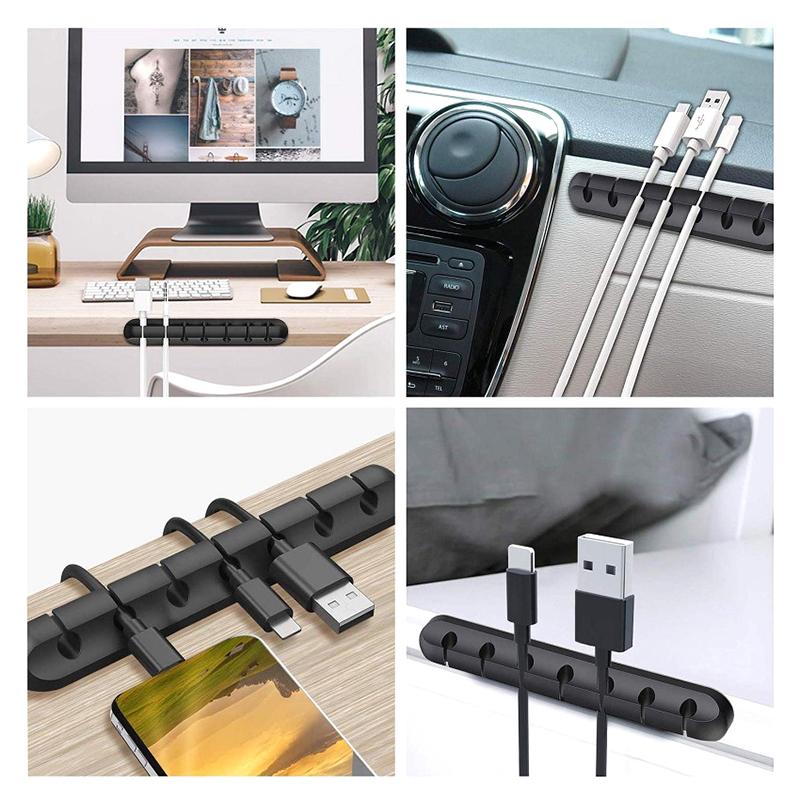 Органайзер для кабелей, держатель для проводов, гибкий держатель для USB-кабеля, аккуратные силиконовые зажимы для мыши, клавиатуры, защиты наушников