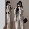 Women's Trendy Autumn/Winter Casual Sportswear: Slimming Hooded Sweatshirt & Wide-Leg Pants Two-Piece Set