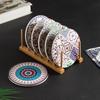 Керамические подставки под стаканы HeMu, впитывающие, нескользящие, термостойкие, с бохо-винтажным плиточным узором, подставки под чашки для защиты стола, коврики для кофе, подставка под стакан