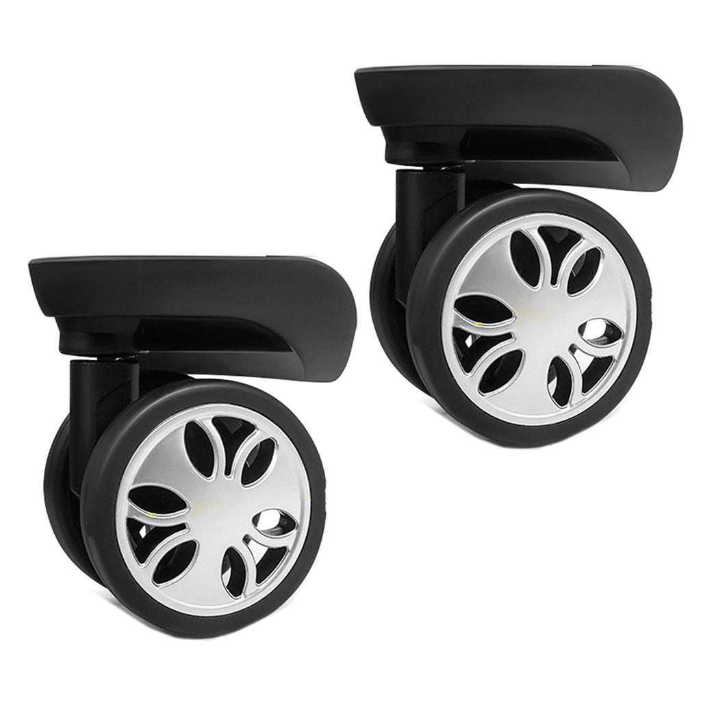 2 шт. сменные роликовые колеса для тележки, сверхпрочные роликовые колеса для багажной коробки, чемодана, поворотные на 360 градусов, бесшумные колеса