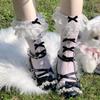 New Lolita Bowknot Polka Dot Mid-Calf Nylon Anti-Slip Socks Sweet Girl Summer Edition