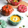 Pumpkin Bowl Soup Cup with Lid Baking Bowl Ceramic Rice Bowl Baking Tableware Dessert Bowl Soup Bowl Ceramic Tableware