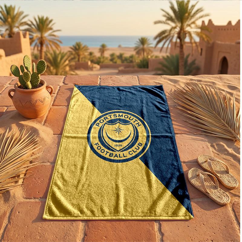 Portsmouth FC Print Microfiber Beach Towel Quick Dry Absorbent Large Towel For Beach Swimming Travel