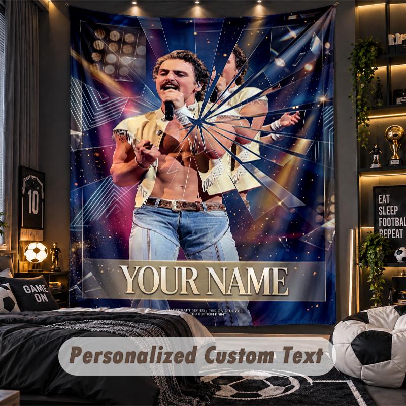 Personalized Wall Tapestry,Benson Boone Custom Printed Name, Fabric Wall Art For Indoor Room Backdrop