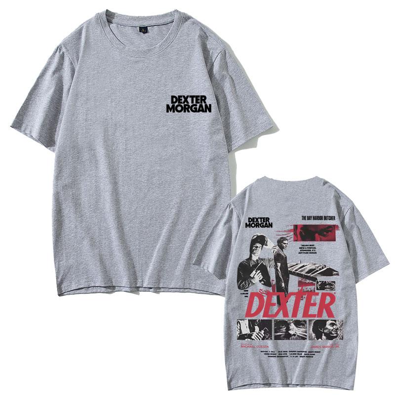 TV Play Dexter Morgan Graphic Print Tshirt Men Women Casual Vintage Cotton Short Sleeve Tshirts Mens Loose Oversized T Shirts