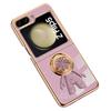 For Samsung Galaxy Z Flip5 5G Case with Astronaut Ring Kickstand 6D Electroplating TPU Phone Cover