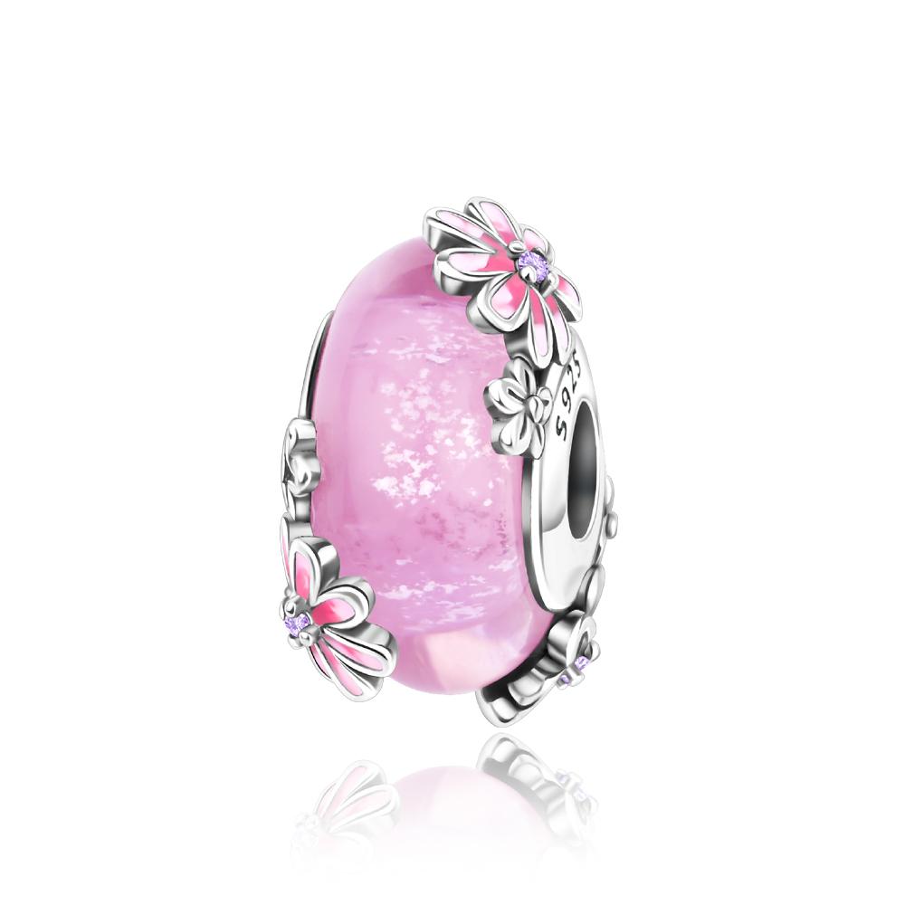 Новый Медный Красочный Цветок Муранское Стекло Шарм Подходит Оригинальный Браслет Ожерелье Сердце Муранское Стекло Сделай Сам Изысканные Ювелирные Изделия