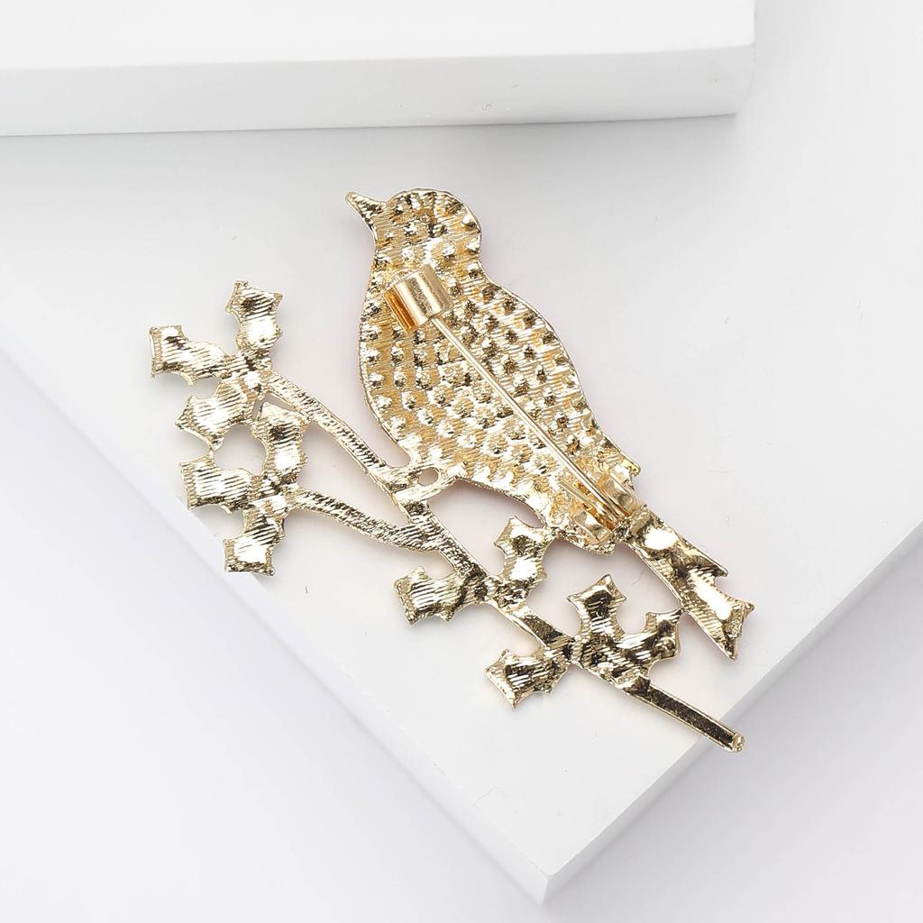 Cross Border Branch Red Bird Cute and Exquisite Women's Coat Suit Breast Flower Jewelry Animal Pins