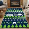 Seahawks Festive Holiday Design Patterned carpet, non slip mat suitable for living room and bedroom sofas
