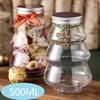 1-15pc 500ml Christmas Candy Biscuits Bottle Christmas Tree Milk Tea Bottle Cookie Snack Chocolate Storage Jar Box Food Containe