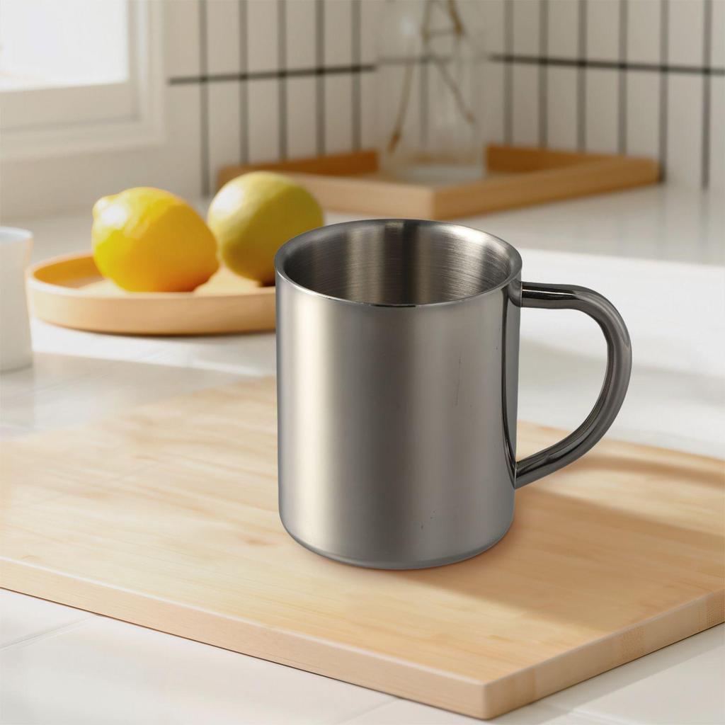 Кружка для кофе из нержавеющей стали с ручкой, безопасная для захвата