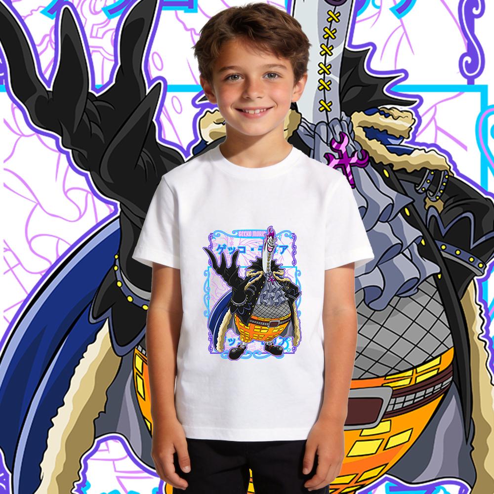 One Piece Gecko Moria Anime Print Cotton T Shirt for Boys Girls Kids Casual Summer Top