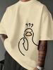 Cotton Summer Unisexs Casual Fashion Loose Cartoon Print Round Neck Short Sleeved Tshirt Versatile Top Fashion Streetwear Fashion
