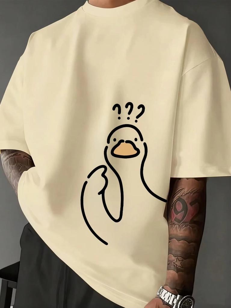 Cotton Summer Unisexs Casual Fashion Loose Cartoon Print Round Neck Short Sleeved Tshirt Versatile Top Fashion Streetwear Fashion