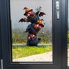 Static Glass Sticker, Traceless Reusable Window Decal, Halloween Bird Shapes Wizard Hat Crow Colorful Parrot Skull Spider Web Window