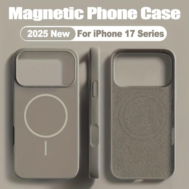 Жидкий силикон Для чехла телефона Magsafe Для iPhone 17 Pro Max 17Pro Air Оригинальный Магнитный Беспроводная зарядка Защитный Мягкий чехол