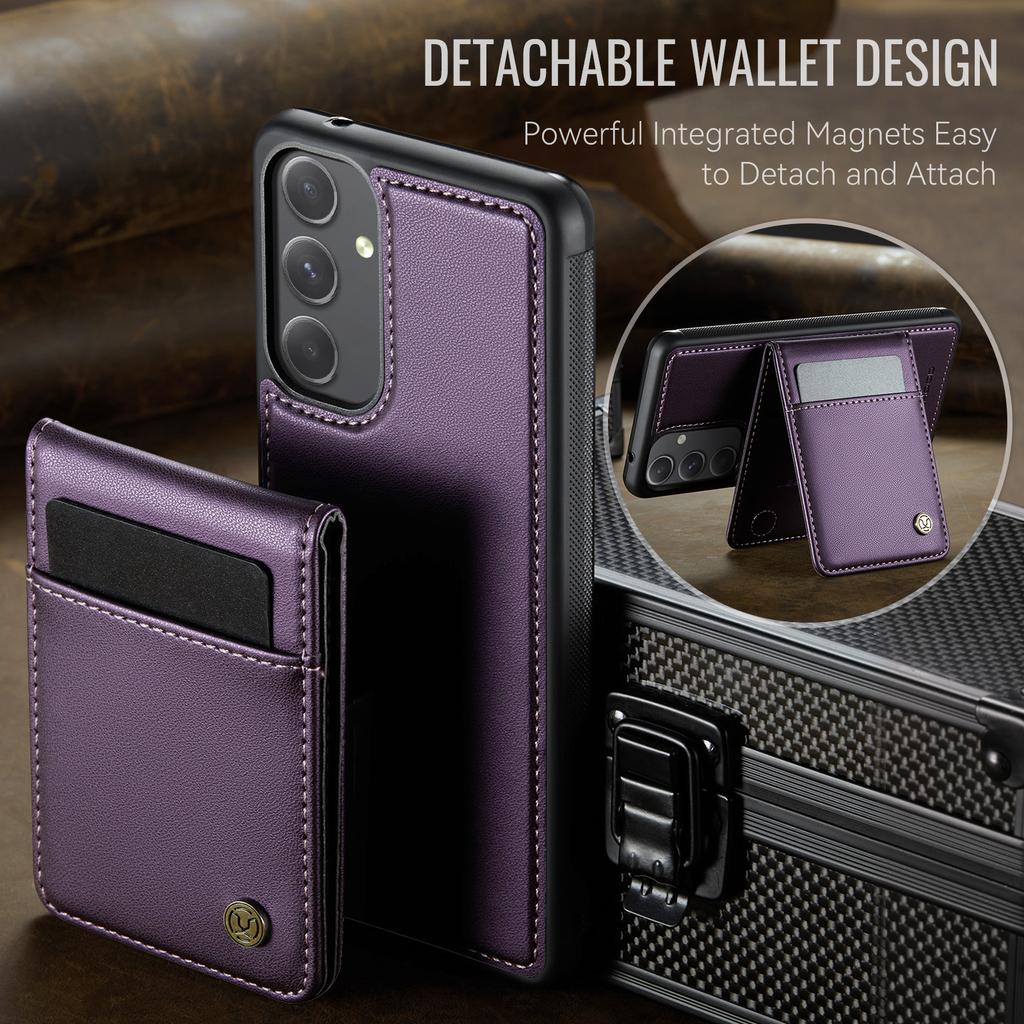 Для Samsung Galaxy A54 5G Кожаная задняя крышка Совместимый с MagSafe Чехол для телефона JEEHOOD J06 с карманом для карт Блокировка RFID