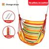 1pc Comfortable Canvas Hammock Chair with Cushion and Pillow - Durable Indoor/Outdoor Swing Seat for Garden, Patio, Camping, Home Relaxation