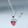 Красный кубический цирконий кулон в форме сердца 45 см циркон кулон ожерелье ювелирные изделия ожерелья