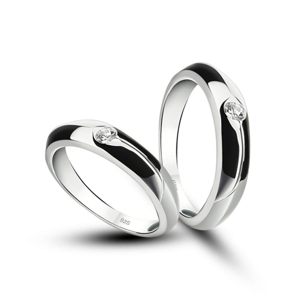 Парное кольцо Простое мужское и женское одинарное кольцо Серебряные украшения