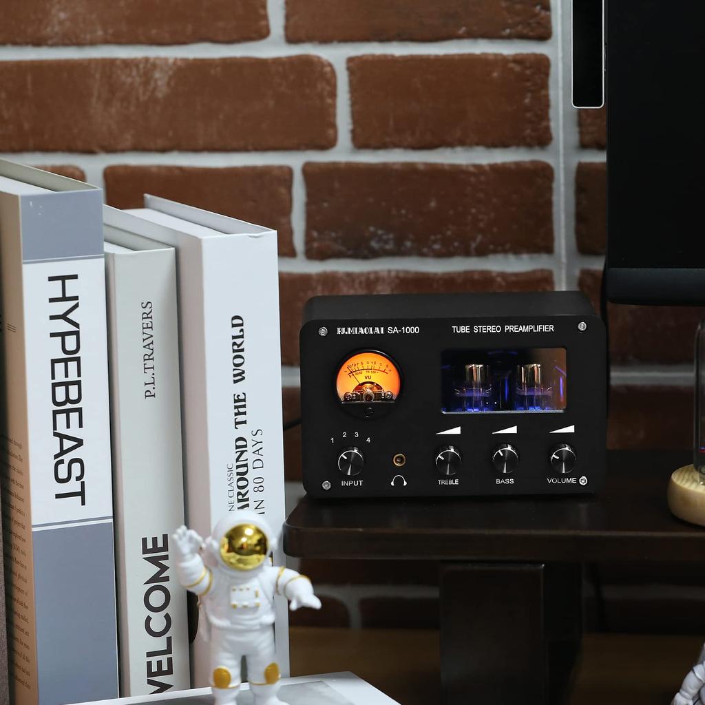 HiFi Tube Preamp Stereo 4 Way Audio Switcher Box Desktop Headphone Amplifier (SA-1000)