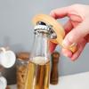 Открывалка для бутылок из цельного дерева с круглой ручкой, магниты на холодильник, эргономичная ручка, открывалка для пива для домашнего коммерческого использования