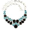 Black Spinal Swiss Blue Quartz Silver Jewelry Necklace 16-18''