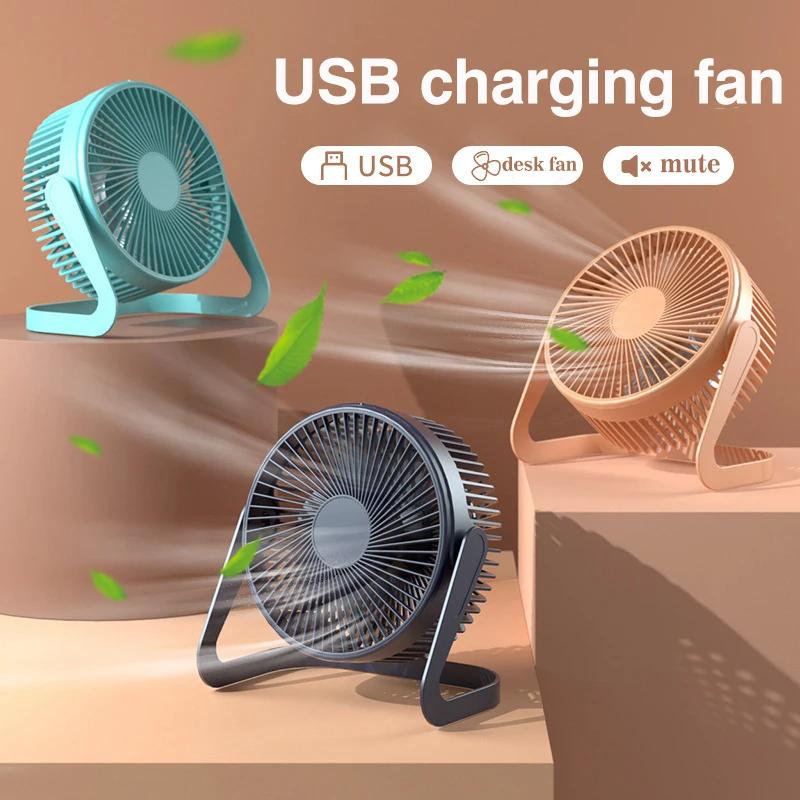 2025 USB Mini Desk Fan 5Inch Portable Super Quiet 180°Rotation Personal Cooling for Office Home Travel